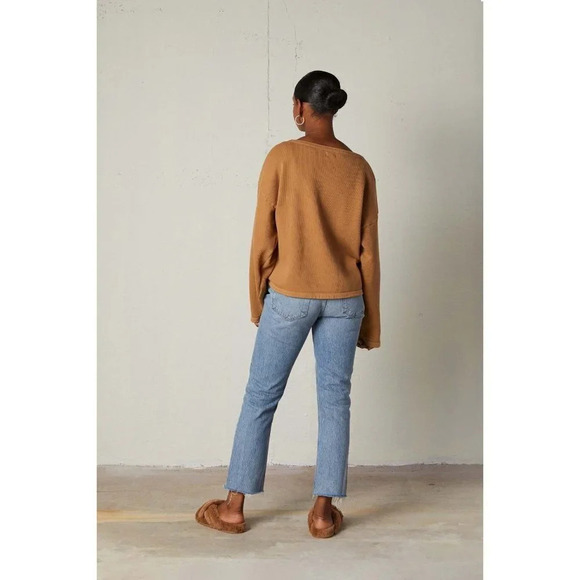 Donni Ribbed Cardigan in Camel Small Womens Sweatshirt - Picture 12 of 14